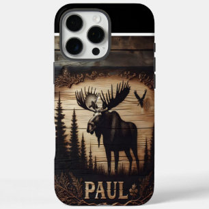 Personalized Moose Wood Sign iPhone 16 Pro Max Case