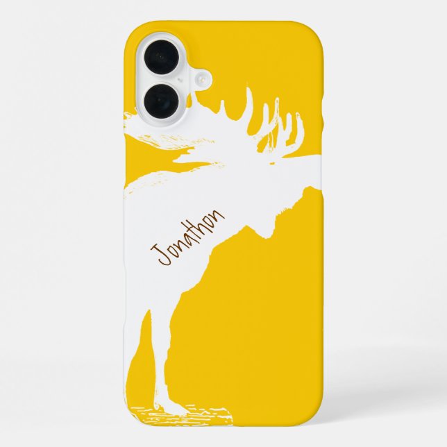 Personalized Moose Yellow Changes to Any Colour iPhone Case (Back)