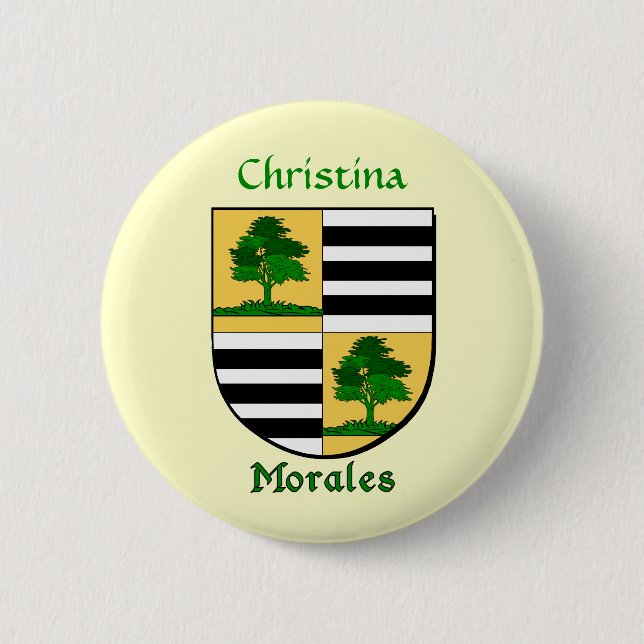 Personalized Morales Historical Shield 2 Inch Round Button (Front)
