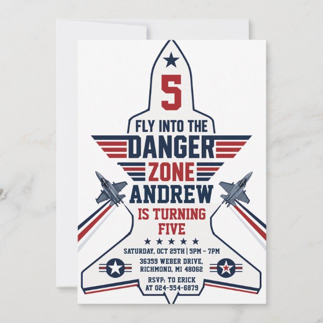 Personalized morden Air force Birthday Invitation (Front)