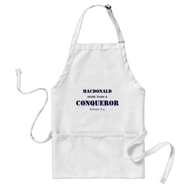 Personalized MORE THAN A CONQUEROR Motivational Standard Apron (Front)