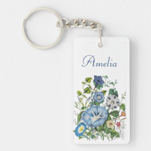 Personalized Morning Glories Keychain