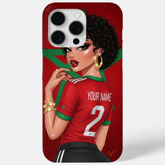 Personalized Moroccan Football Fan Phone Case (Back)