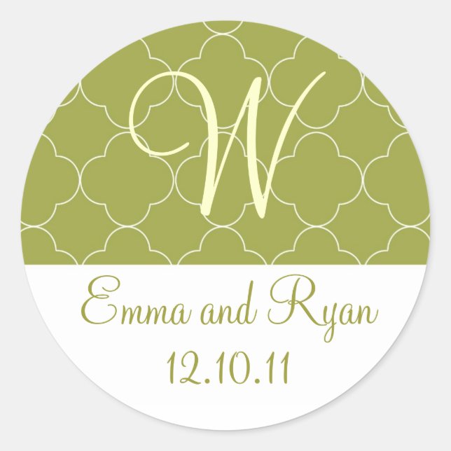 Personalized Moroccan Green Stickers (Front)