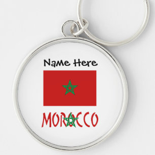 Personalized Morocco Flag Keychain