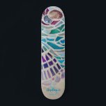 Personalized Mosaic Skateboard<br><div class="desc">This skate board is decorated with a shell mosaic pattern.
Customize it with your name and monogram.
Because we create our own artwork you won't find this exact image from other designers.
Original Mosaic © Michele Davies.</div>
