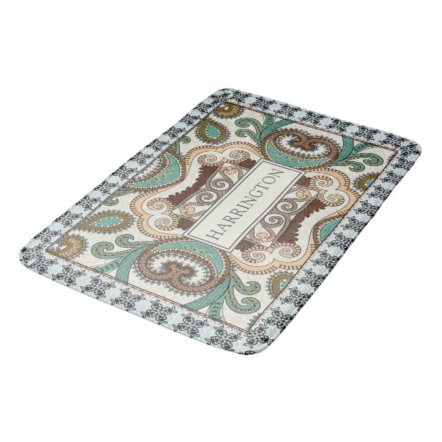Personalized Mosaic Tile Pattern Bath Mat (Angled)