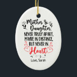 Personalized Mother And daughter Distance Ceramic Ornament<br><div class="desc">Mother and Daughter,  Never truly apart,  maybe in distance,  but never in heart</div>