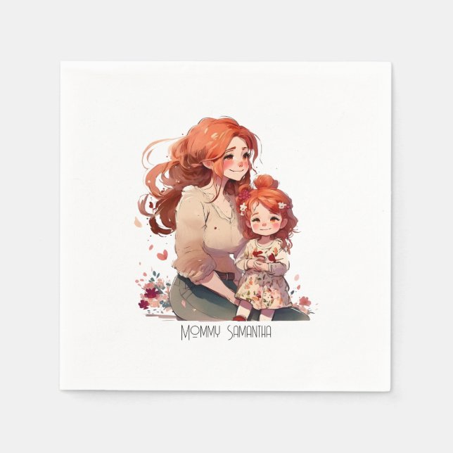 Personalized Mother and Daughter Napkin (Front)