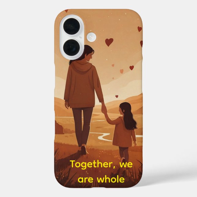 Personalized Mother & Daughter Illustration Case-Mate iPhone Case (Back)