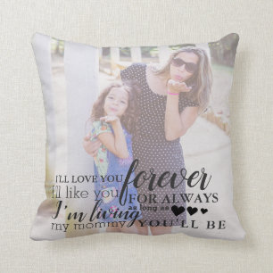 Personalized Mother Daughter Photo Quote Pillow