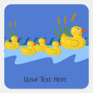 Personalized Mother Duck and Ducklings Stickers