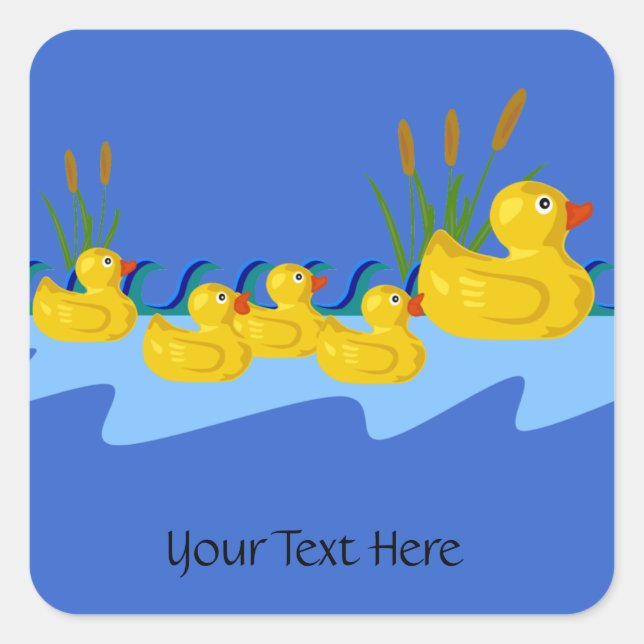 Personalized Mother Duck and Ducklings Stickers (Front)
