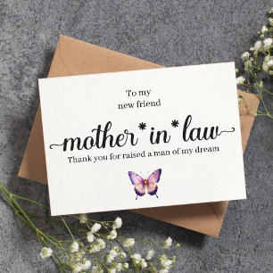 Personalized Mother in law from the Bride Card 