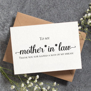 Personalized Mother in law of the Bride Gift Card 