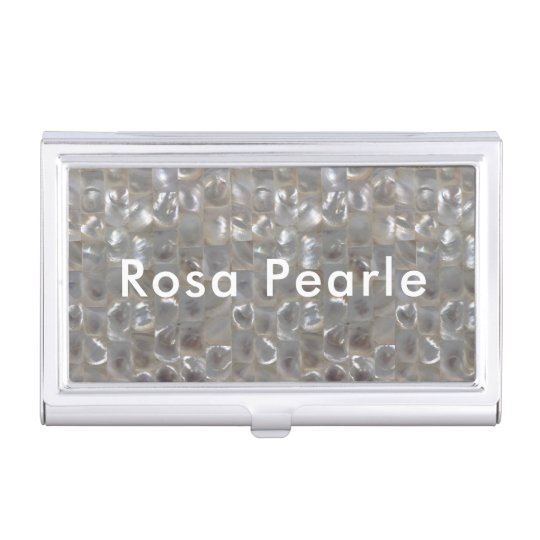 Personalized Mother of Pearl Business Card Holder
