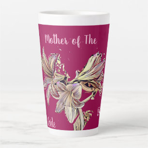 Personalized Mother of the Bride Floral Mulberry Latte Mug