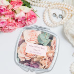Personalized Mother of the Bride Pink Roses Bible  Compact Mirror<br><div class="desc">These compact mirrors are designed to give as favours. They feature a simple yet elegant design with pink and purple roses. And a beautiful bible verse.</div>