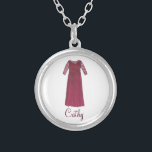 Personalized Mother of the Bride Wedding Necklace<br><div class="desc">Necklace features an original marker illustration of a pretty burgundy mother-of-the-bride dress. Simply personalize for a unique bridal party gift!

Designer is available to create and upload custom designs to match the colours and themes of your wedding--click "Ask this Designer" to begin the design process!</div>