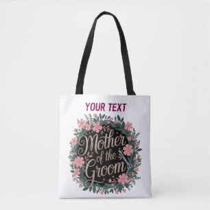 Personalized Mother of the Groom Floral Tote Bag 