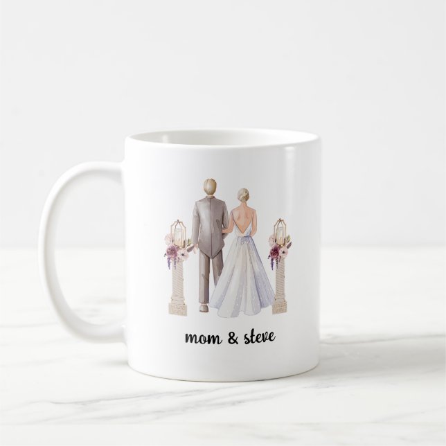 Personalized mother of the groom wedding  coffee mug (Left)
