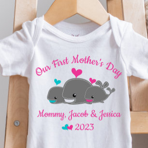 Personalized Mother Of Twins Baby Bodysuit