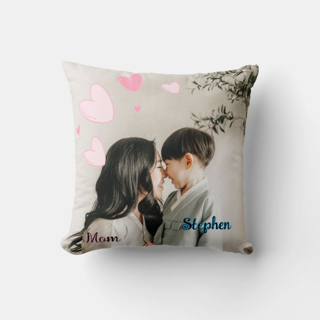Personalized Mother Son Bond pillow - Custom Names (Front)