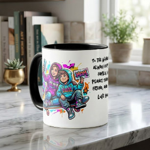 Personalized Mother & Son Graffiti Art Coffee Mug