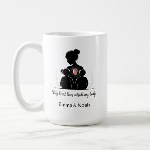 Personalized Motherhood Silhouette–Custom Mom Gift Coffee Mug