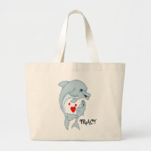 Personalized Motherly Dolphin Love Jumbo Tote