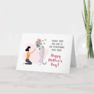 Personalized Mothers Day Best Dog Mom Cute Holiday Card