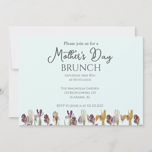 Personalized Mother's Day Brunch | floral theme Invitation (Front)