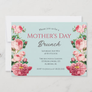 Personalized Mother's Day Brunch   Floral Theme Invitation