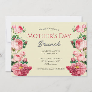 Personalized Mother's Day Brunch   Floral Theme Invitation