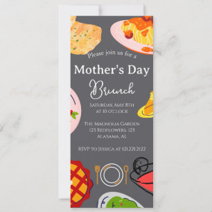 Personalized Mother's Day Brunch food theme Invitation