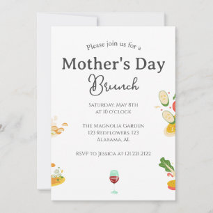 Personalized Mother's Day Brunch   food theme Invitation