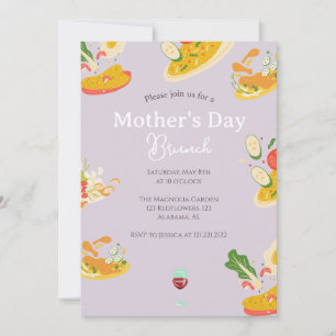 Personalized Mother's Day Brunch food theme Invitation