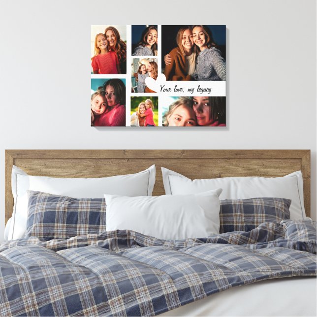 Personalized Mother's Day Custom Photo Collage  Canvas Print (Insitu(Bedroom))