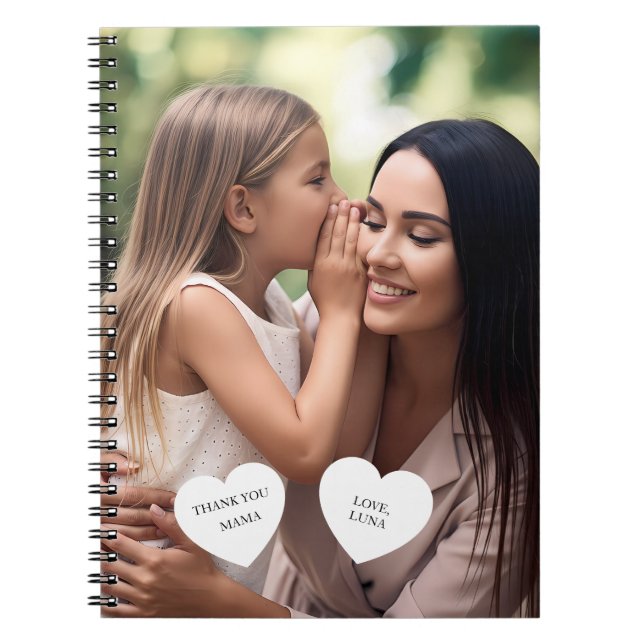 Personalized Mother's Day Custom Photo Notebook (Front)