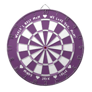 Personalized Mother's Day Dark Lavender Purple Dartboard