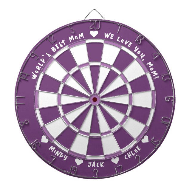 Personalized Mother's Day | Dark Lavender Purple Dartboard (Front)