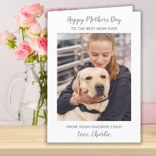 Personalized Mother's Day Dog Mom Pet Photo Holiday Card