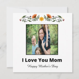 Personalized Mother's Day Flat Greeting Card