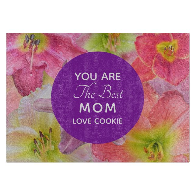 Personalized Mother's Day Floral Cutting Board (Front)