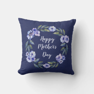 Personalized Mother's Day Flowers Throw Pillow