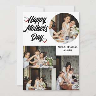 Personalized Mother's Day, Four photo collage Holiday Card