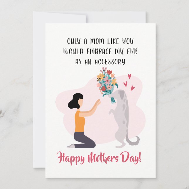 Personalized Mothers Day Funny Dog Mom Holiday Card (Front)