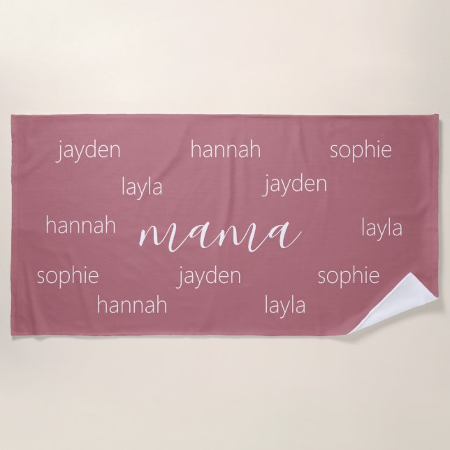 Personalized Mothers day gift for Mom Beach Towel (Front)