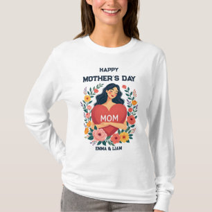Personalized Mother's Day Gift for Mom Custom Name T-Shirt
