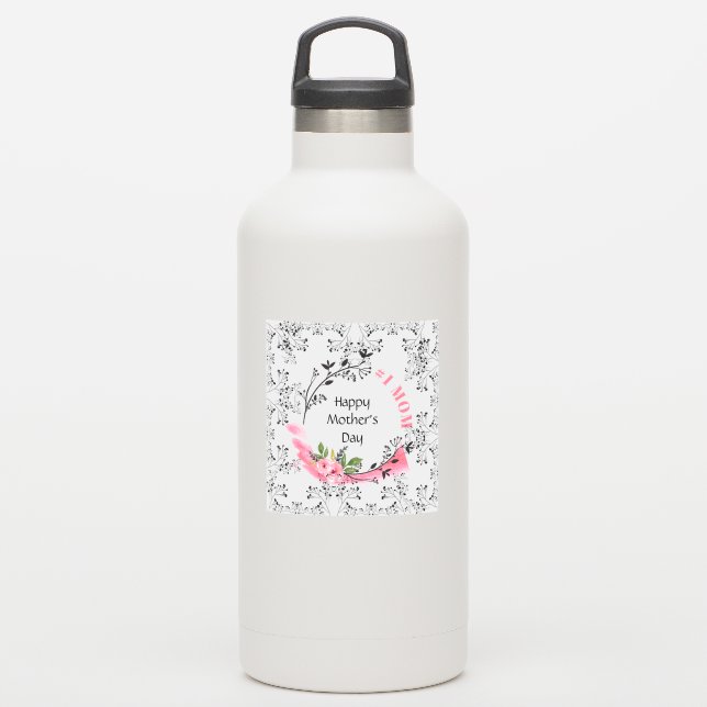 Personalized Mothers Day Gift #No1MOM Modern Chic (Waterbottle)